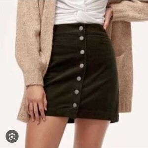 Aritzia Wilfred Free Button Front Corduroy Mini Skirt